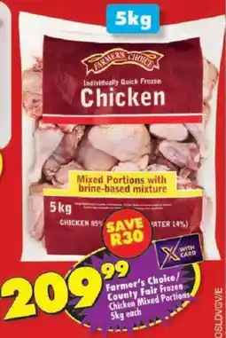 Shoprite Farmer's Choice/ County Fair Frozen Chicken Mixed Portions offer