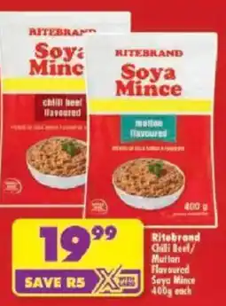 Shoprite Ritebrand Chilli Beef/ Mutton Flavoured Soya Mince offer