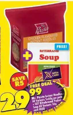 Shoprite Mr. Pasta Instant Noodles All Variants offer