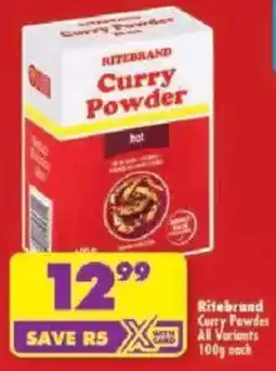 Shoprite Ritebrand Curry Powder All Variants offer