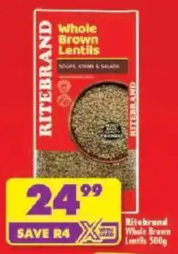 Shoprite Ritebrand Whole Brown Lentils offer