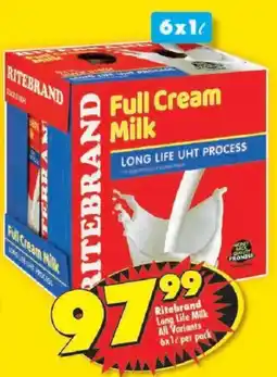Shoprite Ritebrand Long Life Milk All Variants offer
