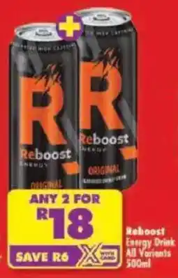 Shoprite Reboost Energy Drink All Variants offer