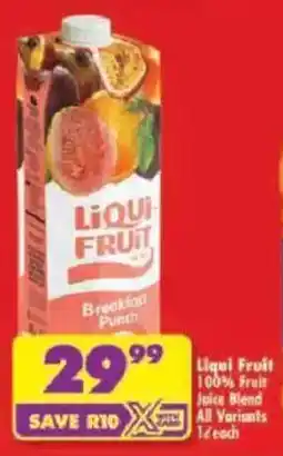 Shoprite Liqui Fruit 100% Fruit Juice Blend All Variants offer