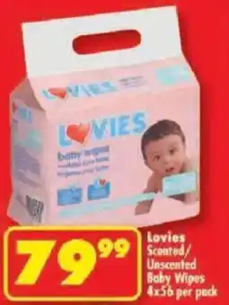 Shoprite Lovies Scented/ Unscented Baby Wipes offer
