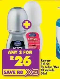 Shoprite Renew Roll-On for Ladies/ Men All Variants offer