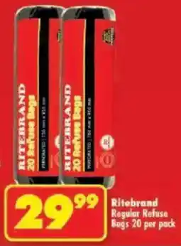 Shoprite Ritebrand Regular Refuse Bags offer