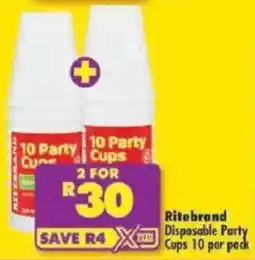 Shoprite Ritebrand Disposable Party Cups offer