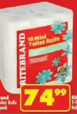 Shoprite Ritebrand 2-Ply Mini Toilet Rolls offer