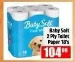 Devland Cash And Carry Baby Soft 2 Ply Toilet Paper offer