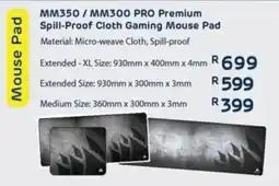 Computer Mania Corsair MM350/ MM300 Pro Premium Spill-Proof Cloth Gaming Mouse Pad offer