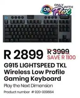 Computer Mania Logitech G915 Lightspeed TKL Wireless Low Profile Gaming Keyboard offer