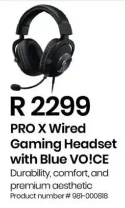 Computer Mania Logitech Pro X Wired Gaming Headset with Blue Voice offer