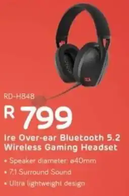 Computer Mania Redragon Ire Over-ear Bluetooth 5.2 Wireless Gaming Headset offer