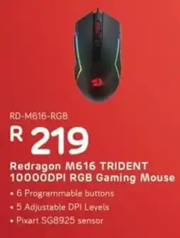 Computer Mania Redragon M616 Trident 10000DPI RGB Gaming Mouse offer