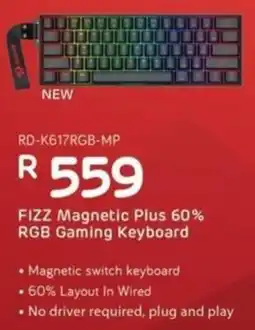 Computer Mania Redragon Fizz Magnetic Plus 60% RGB Gaming Keyboard offer