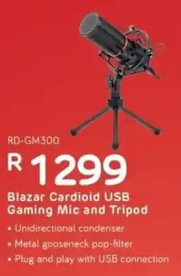 Computer Mania Redragon Blazar Cardioid USB Gaming Mic and Tripod offer