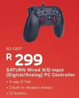 Computer Mania Redragon Saturn Wired X/ D-input Digital/ Analog PC Controller offer