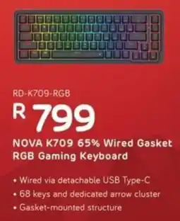 Computer Mania Redragon Nova K709 65% Wired Gasket RGB Gaming Keyboard offer