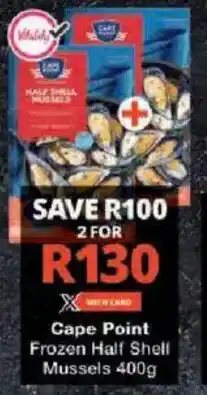 Checkers Hyper Cape Point Frozen Half Shell Mussels offer
