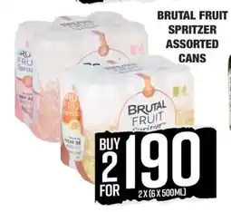 Boxer BRUTAL FRUIT SPRITZER ASSORTED CANS offer