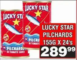 Advance Cash n Carry LUCKY STAR PILCHARDS 155G X 24's offer