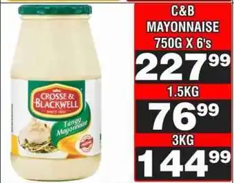 Advance Cash n Carry C&B Mayonnaise 750G X 6's offer