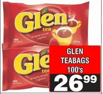 Advance Cash n Carry GLEN TEABAGS 100's offer