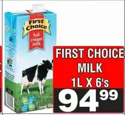 Advance Cash n Carry FIRST CHOICE MILK 1L X 6's offer