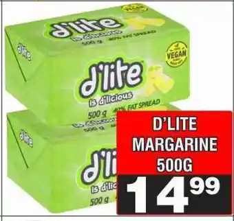 Advance Cash n Carry D'LITE MARGARINE 500G offer