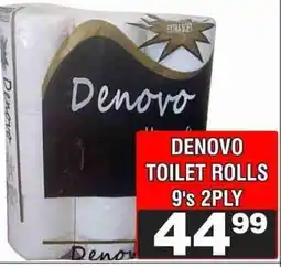 Advance Cash n Carry DENOVO TOILET ROLLS 9's 2PLY offer