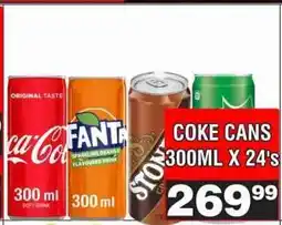 Advance Cash n Carry Coke Cans 300ml x 24's offer