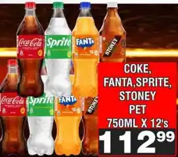 Advance Cash n Carry Coke, Fanta, Sprite, Stoney PET 750ml x 12's offer