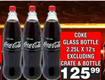 Advance Cash n Carry COKE GLASS BOTTLE 2.25L X 12's offer