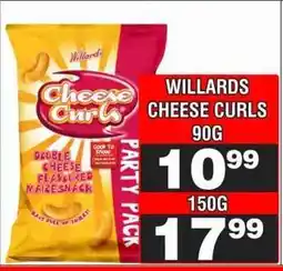 Advance Cash n Carry WILLARDS CHEESE CURLS 90G offer