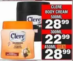 Advance Cash n Carry CLERE BODY CREAM 500ML offer