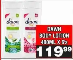Advance Cash n Carry DAWN BODY LOTION 400ML X 6's offer