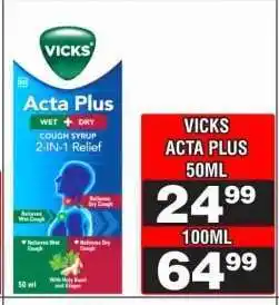 Advance Cash n Carry VICKS ACTA PLUS 50ML offer