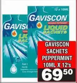 Advance Cash n Carry GAVISCON SACHETS PEPPERMINT 10ML X 12's offer