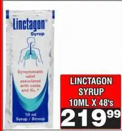 Advance Cash n Carry LINCTAGON SYRUP 10ML X 48's offer