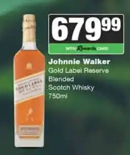 Spar Tops Johnnie Walker Gold Label Reserve offer