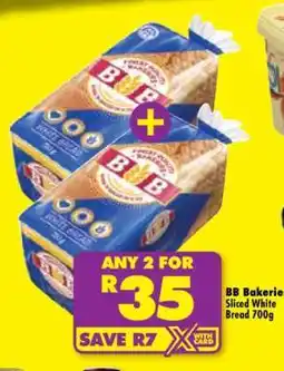 Shoprite BB Bakerie Sliced White Bread 700g offer