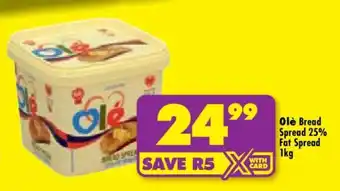 Shoprite Ole Bread Spread 25% Fat Spread 1kg offer