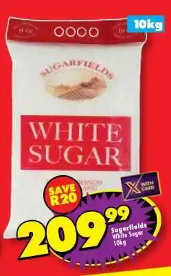 Shoprite SUGARFIELDS WHITE SUGAR 10kg offer