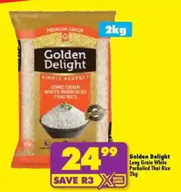 Shoprite Golden Delight Long Grain White Parboiled Thai Rice 2kg offer