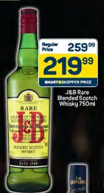 J & B RARE BLENDED SCOTCH WHISKY 750ML