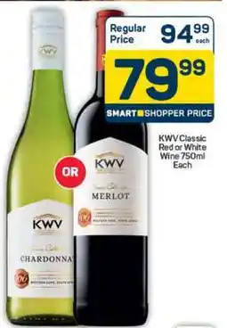 Pick n Pay KWV Classic Red or White Wine 750ml Each offer