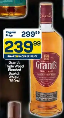 Pick n Pay Grant's Triple Wood Blended Scotch Whisky 750ml offer