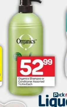 Pick n Pay Hypermarket Organics shampoo offer
