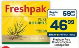 Pick n Pay Hypermarket Freshpak Pure Rooibos Tagless Teabags 80s offer